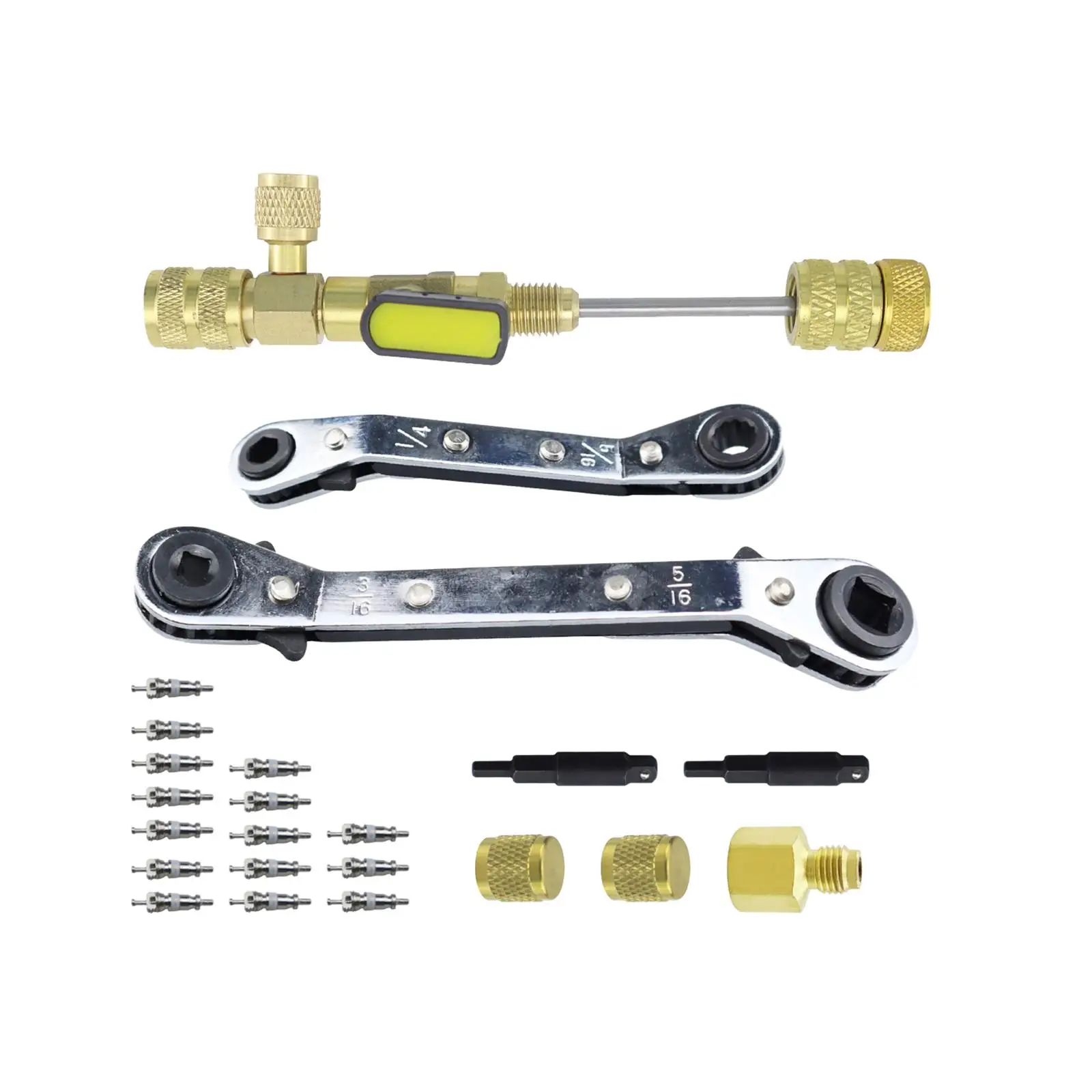 空調バルブコア取り外しツール、スペアパーツ、サービスレンチセット、23x