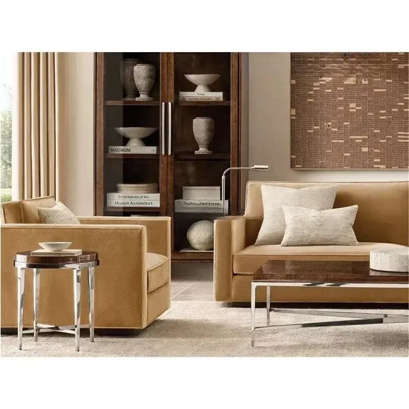 solid wood glass double door study bookcase storage cabinet hotel villa model room can be customized