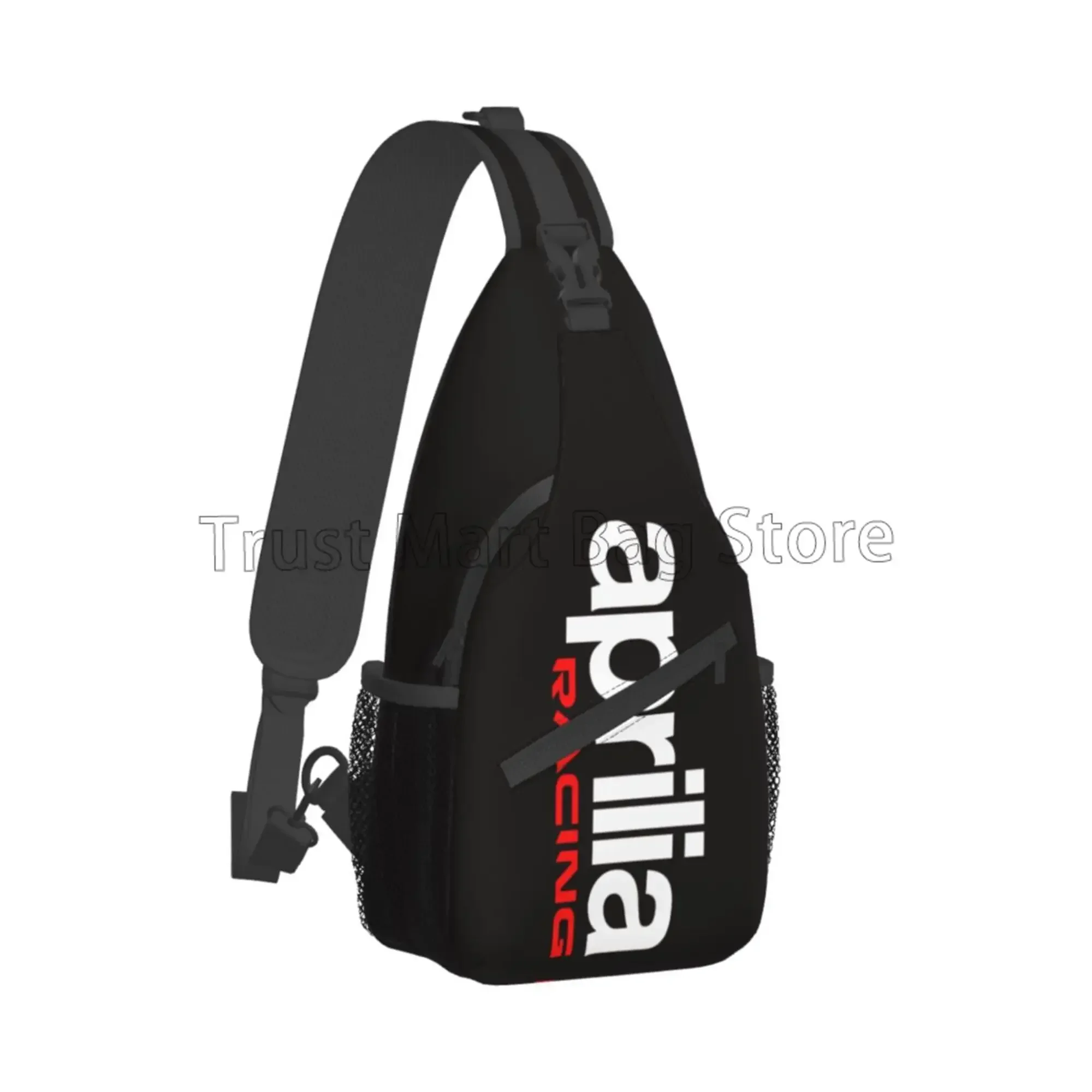 Aprilia Racing Logo Print Peito Malas Crossbody Sling, mochila esportiva para caminhadas de viagem, mochila leve casual para homens e mulheres