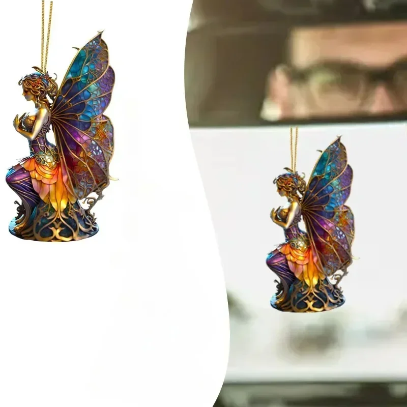 عيد الميلاد نمط قلادة الجنيات الجنيات رسمت نمط سحر متعة غامضة زخرفة شجرة رسمت زجاج نافذة معلقة ديكور الحفلات #4