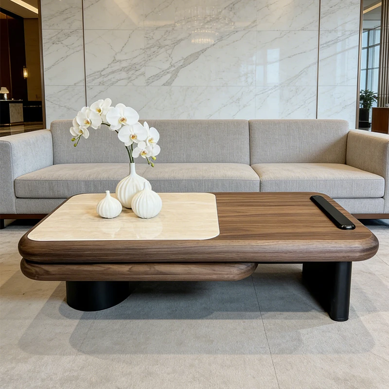 

ak-Italian Minimalist Crystal Stone Coffee Table Designer Creative Mid Century Rectangular Living Room Small Space Furniture%