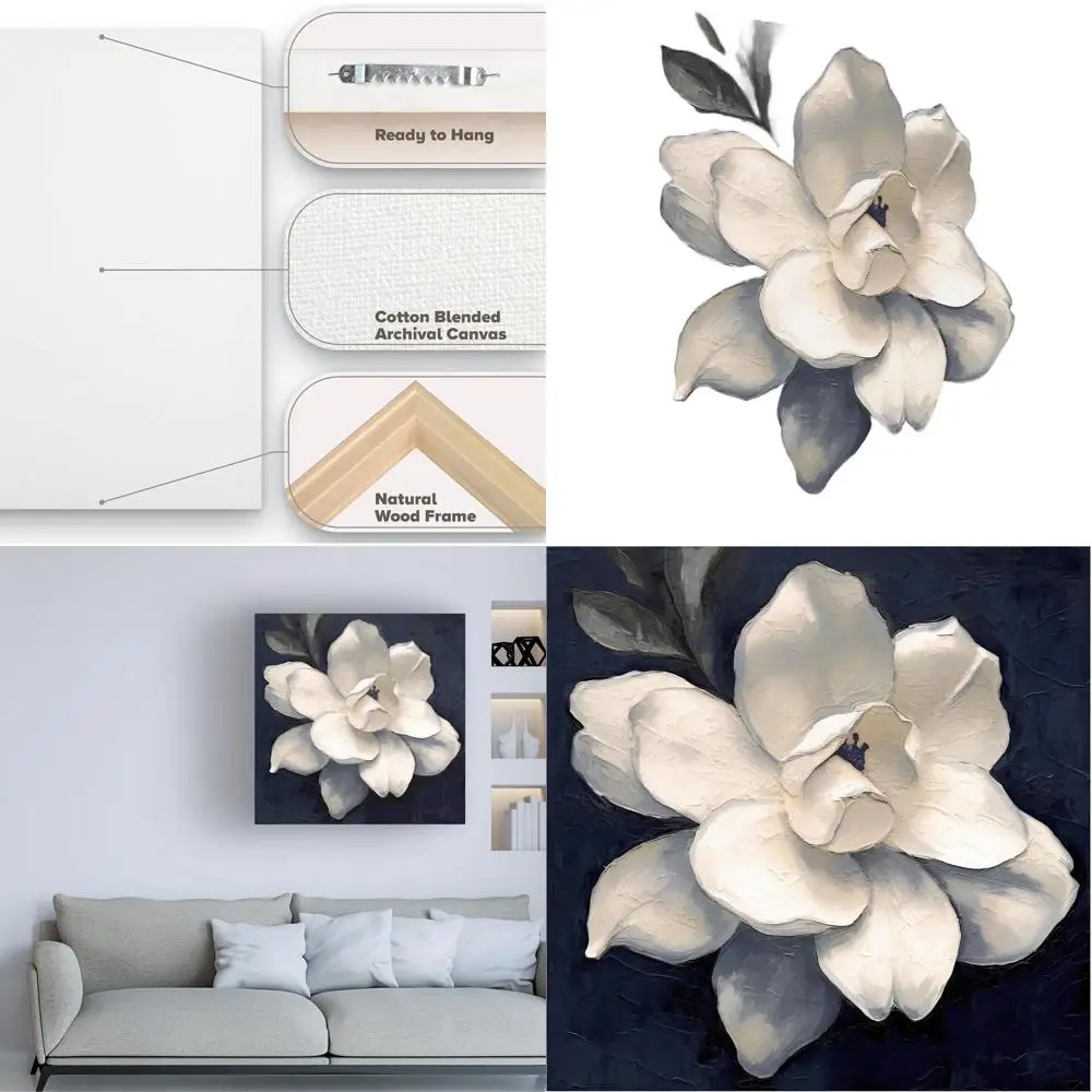 

Элегантный холст «Ночная магнолия» для эстетики дома, спальни или рабочего места
