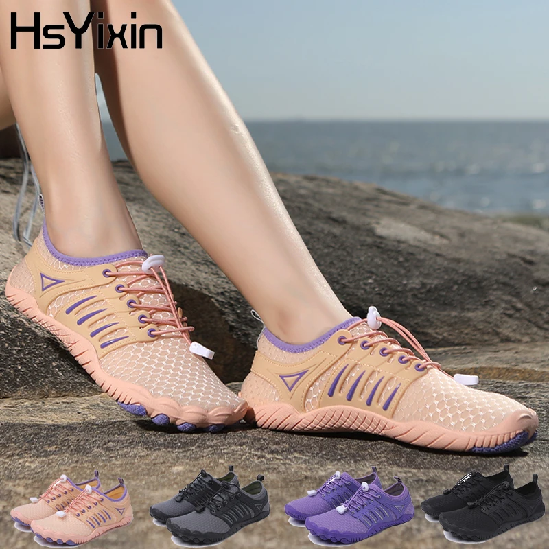 

Новые женские и мужские аква-обувь Босиком Аква-носки для бега, дайвинга, серфинга, бассейна, пляжа, йоги, быстросохнущая обувь для плавания, аква-обувь