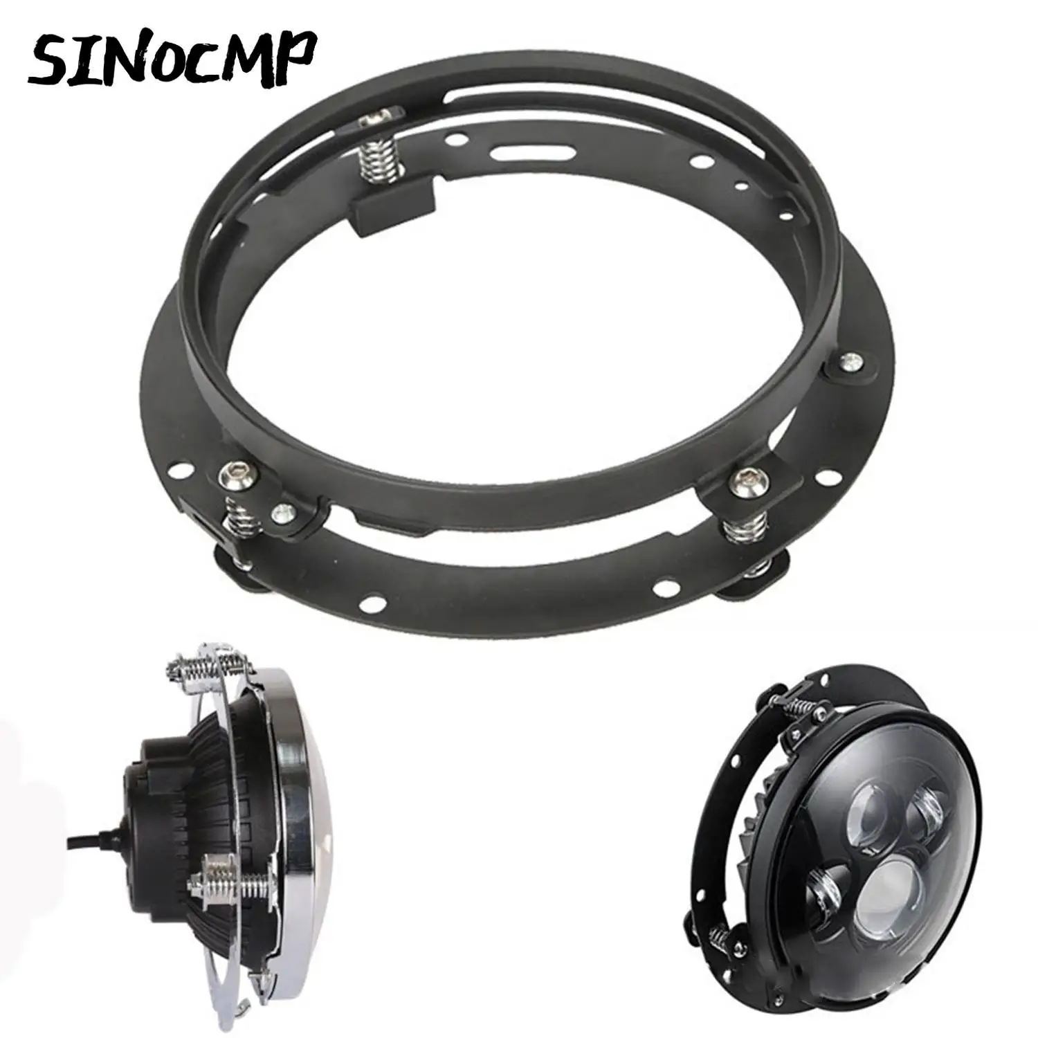 

2 Pcs Auto 7-Inch Circular Headlight Bracket For Jeep Vw Black Improve The Appearance Of Car Automotive Lighting Parts