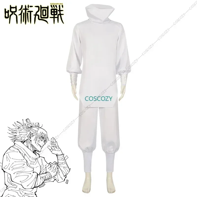 202511 Anime Jujutsu Kaisen Kashimo Hajime Cosplay Kostüm Weiße Uniform Top Hose Perücke Tattto Aufkleber Outfit Karneval C