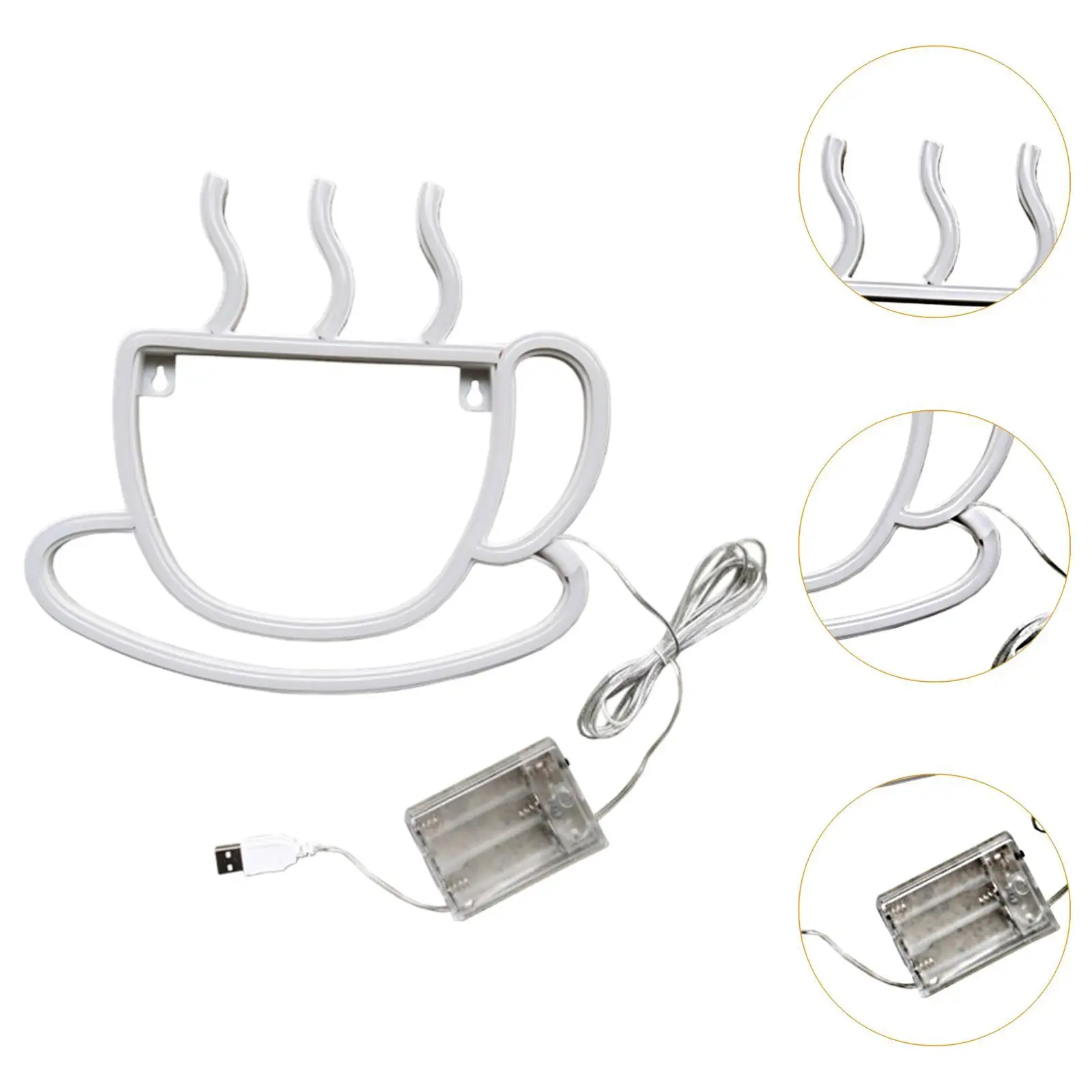 LED Coffee Cup Neon Light Welcome LED Night Light Opening Restaurant Kitchen