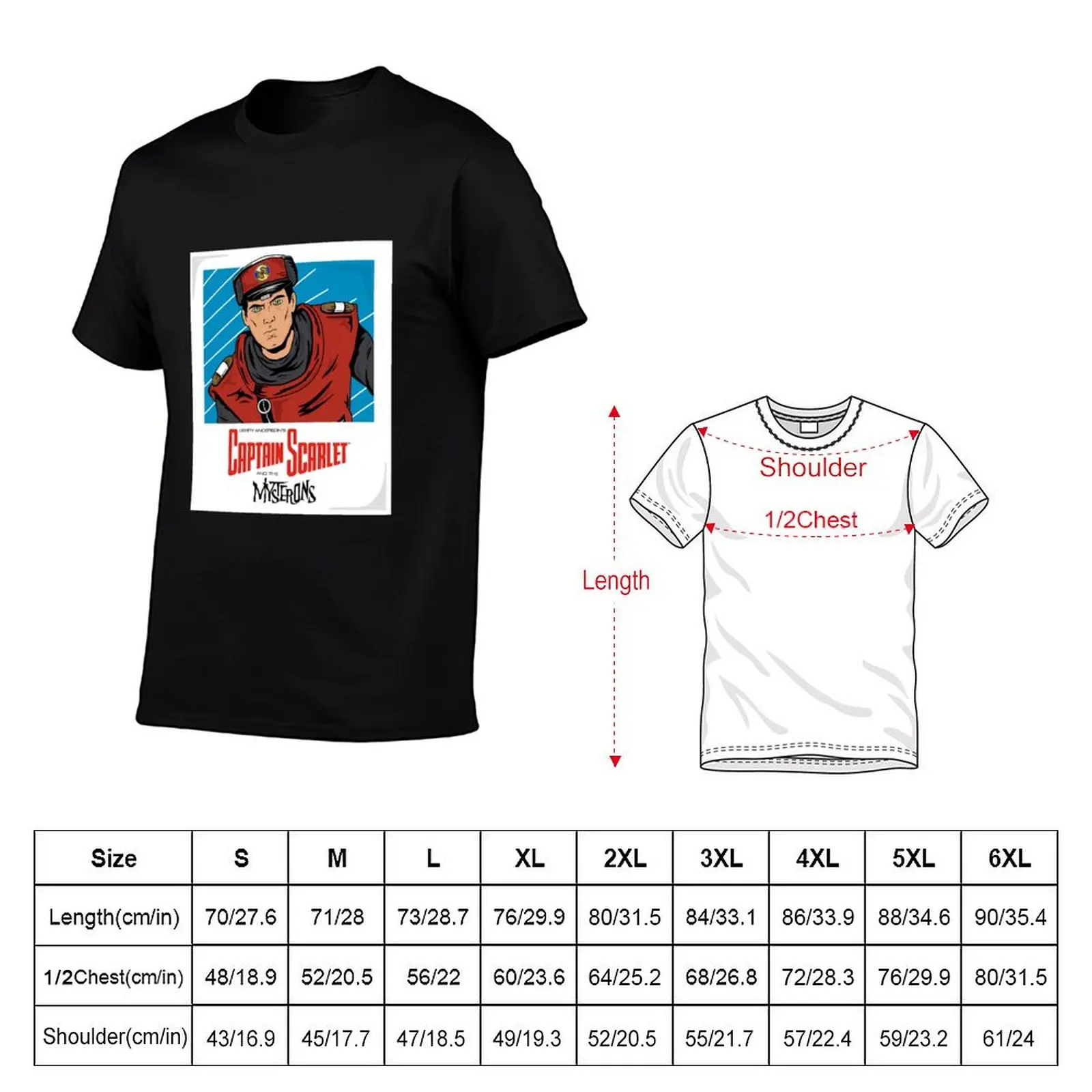 Captain Scarlet - Photo - Fanart T-Shirt rapper graphic tees sublime Aesthetic clothing T-shirts for men cotton