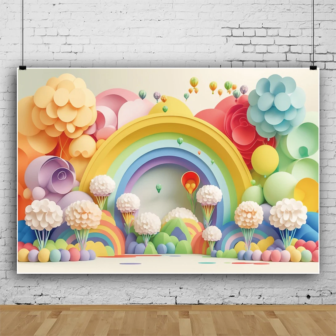 خلفية عيد ميلاد الطفل الأول للتصوير الفوتوغرافي ، البالون الملون ، الباب المقوس ، الفراشة ، قلعة الحلوى ، لافتة تزيين الحفلات المخصصة