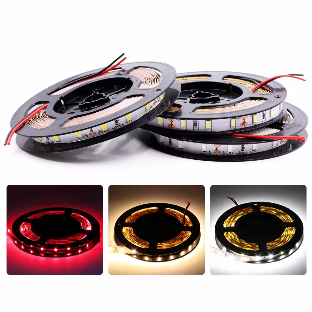 

LED Strip SMD 5630 Waterproof Flexible LED Light 60LEDS/m 5730 LED Tape Rope Ribbon Lights Neutral white Warm Cold white DC12V