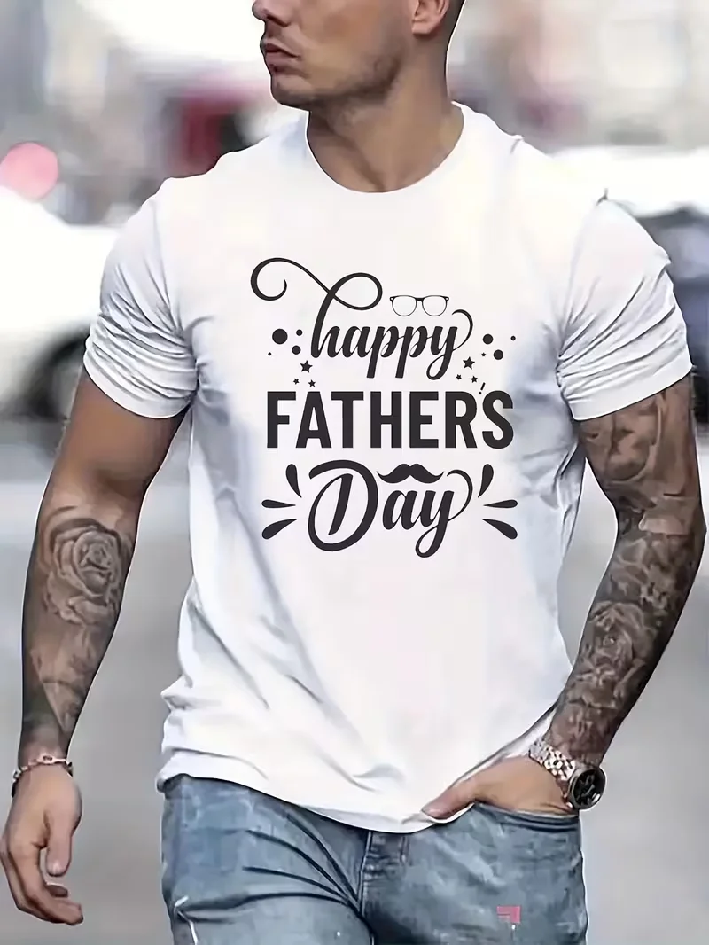 

Fun Dad T-Shirt - "Bearded Dad is Better" Pattern T-Shirt - Orange Casual T-Shirt, Fit for Bearded Dad - Birthday