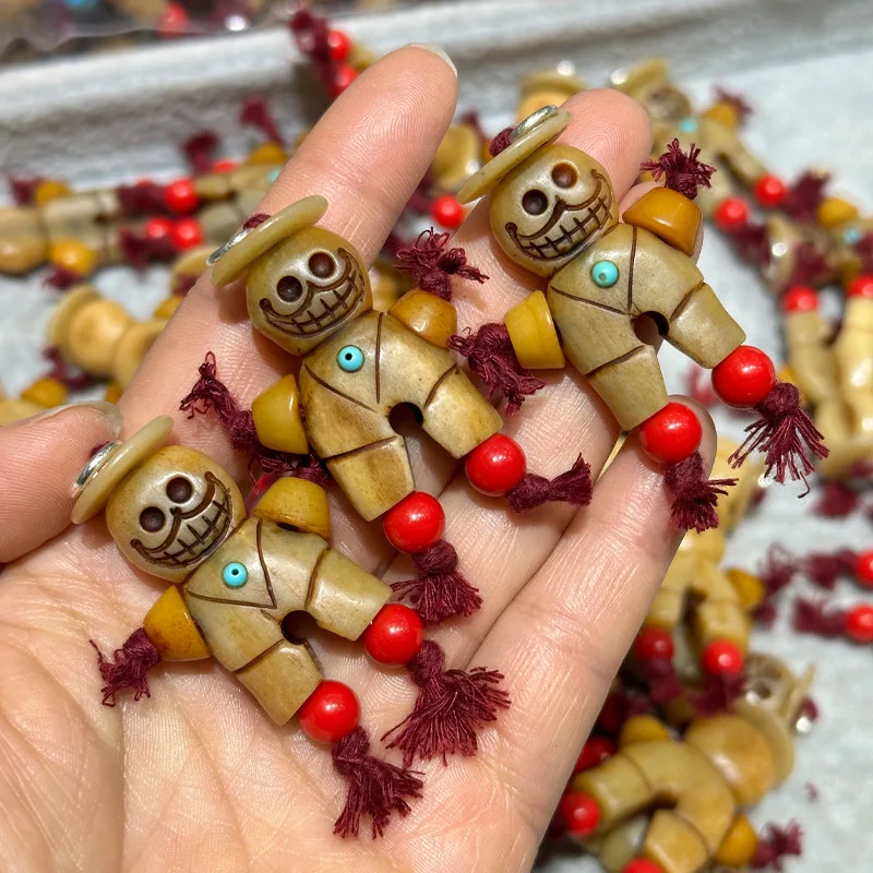 Bone Dumb Pendant Handmade Semi-Finished Accessories Buddha Beads Cartoon Ornaments