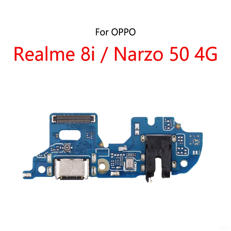 

USB-порт для зарядки док-станции, разъем, гибкий кабель для OPPO Realme 8i/Narzo 50 4G, модуль зарядной платы