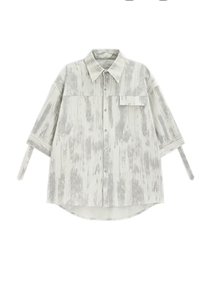 

Summer 2025 Men's Faionable Casual Loose ort Sve irt Versatile Polyester Cotton Blend Breathable Youthful Sle