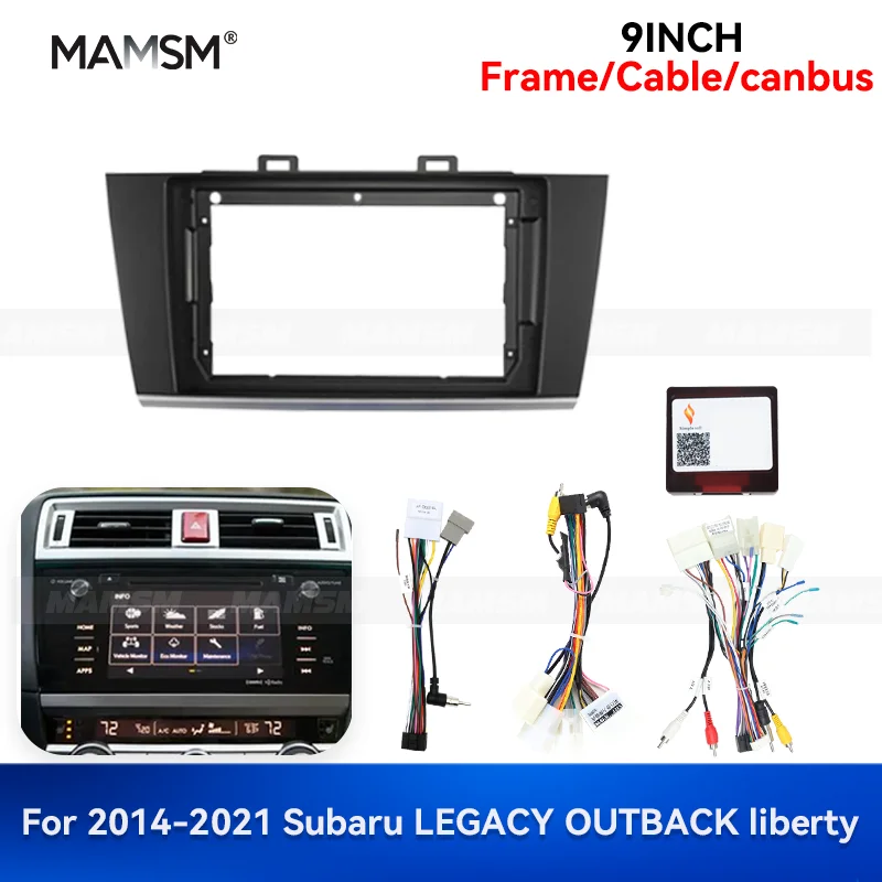 MAMSM 9inch For Subaru LEGACY OUTBACK liberty 2014-2021 Android Car Radio Fascia Stereo Frame Multimedia Harness Wire Canbus Box