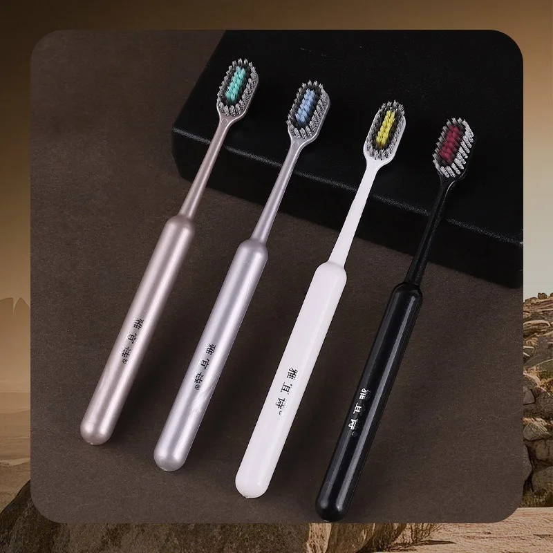 

Набор из 4 зубных щеток Roman Column Contour для взрослых, с выпуклой головкой и мягкой щетиной для чувствительных десен, бережное очищение для взрослых и детей