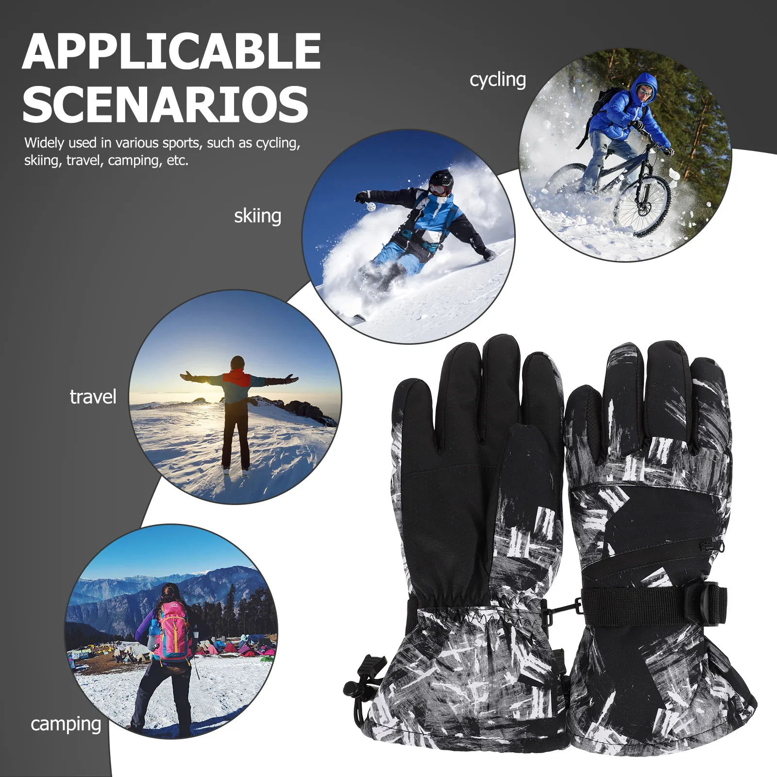 

1Pair Insulated Warm Gloves Lightweight Waterproof Breathable Touchscreen Compatible Gloves for Outdoor Cycling Skiing Hiking