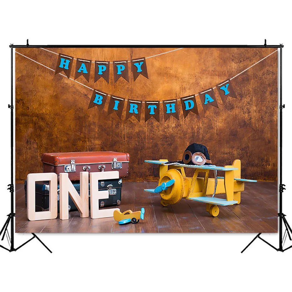 little pilot 1st Birthday Backdrop for Photography Newborn Kids Portrait Cake Smash Photo Background Studio Adventure First