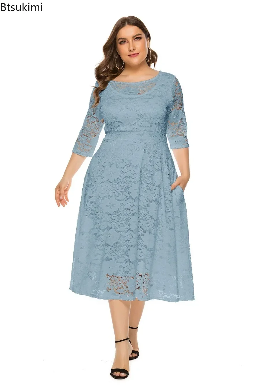 2026 Women's Summer Oversized Dress Elegant Half Sleeve Casual Lace Midi Dress Female Solid Wedding Party Evening Dresses 8XL - AliExpress 200000345 2026 Women's Summer Oversized Dress Elegant Half Sleeve Casual Lace Midi Dress Female Solid Wedding Party Evening Dresses 8XL - AliExpress 200000345
