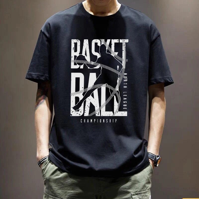 Play Basketball Hard Printing Men'S T-Shirt Cotton Soft Breathable Tee Shirt Casual Cool Novelty Clothed Basic All Match Tshirt