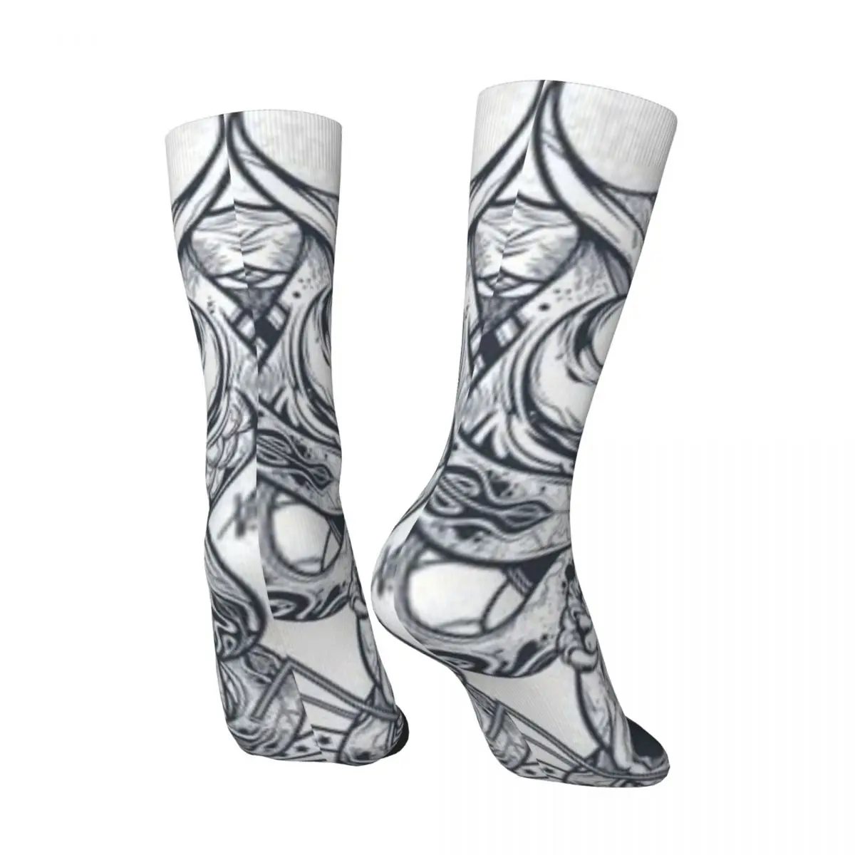 Hip Hop Vintage Owl Crazy Men's Compression Socks Unisex Tatto Street Style Pattern Printed Funny Novelty Happy Crew Sock