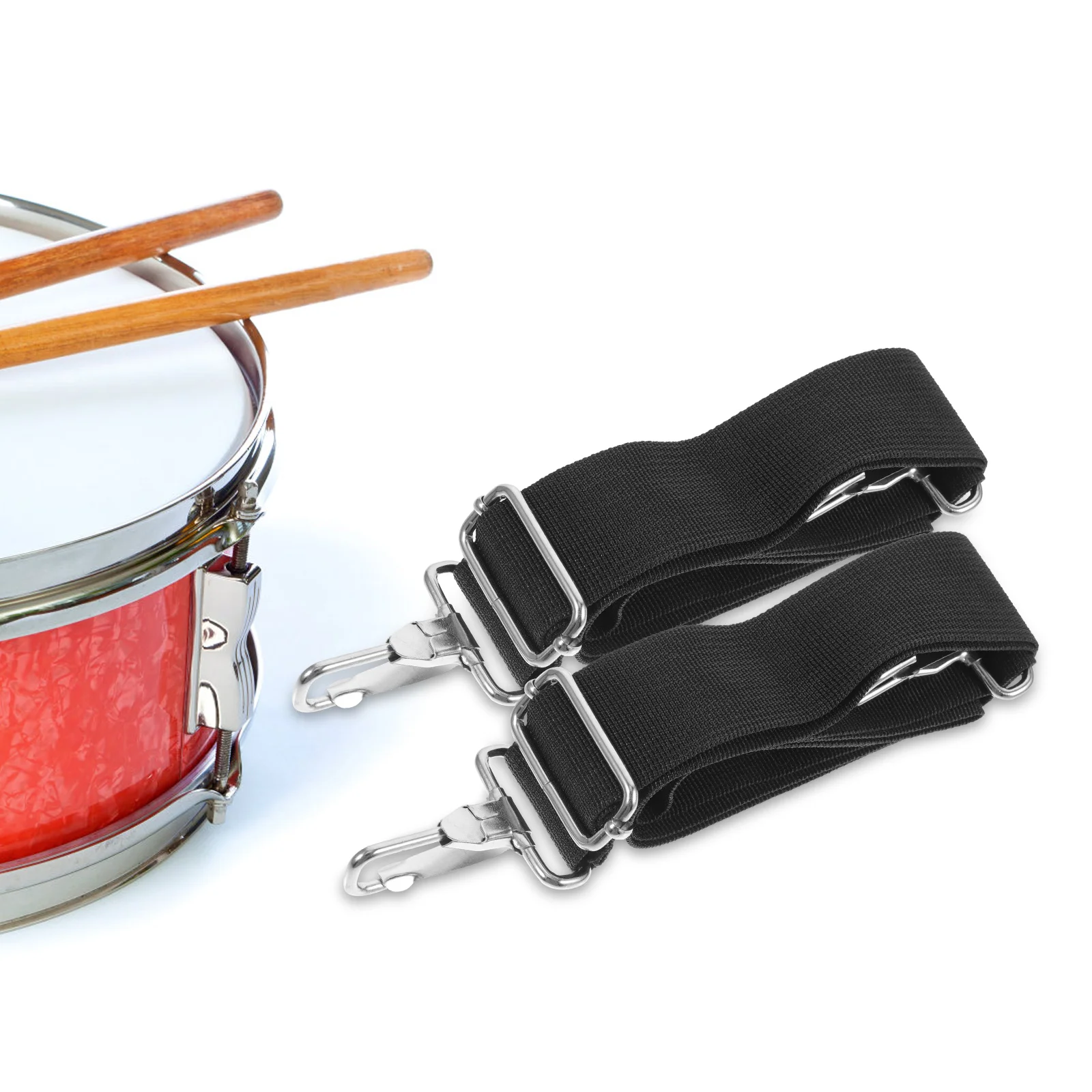 4 Stück Snare Drum Schultergurt Afrikanischer Trommelgurt Polyester Snare Drum Gurt mit Metallhaken Snare Drum Sling