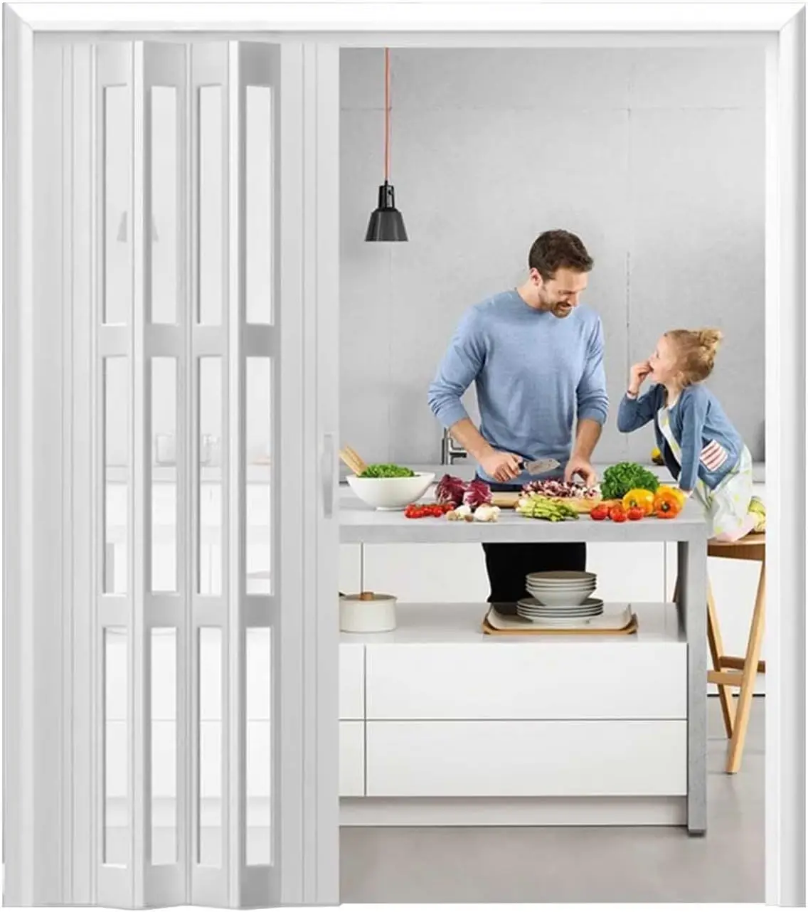 Accordion Door Kitchen White Sliding Door - Folding Doors Gate For Living Room Hallway, Various