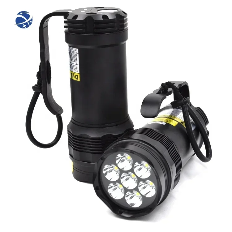 

Professional Underwater 100M Dive Flashlight Most Powerful Handheld Scuba Lamp Rechargeable 7 Led Diving Light