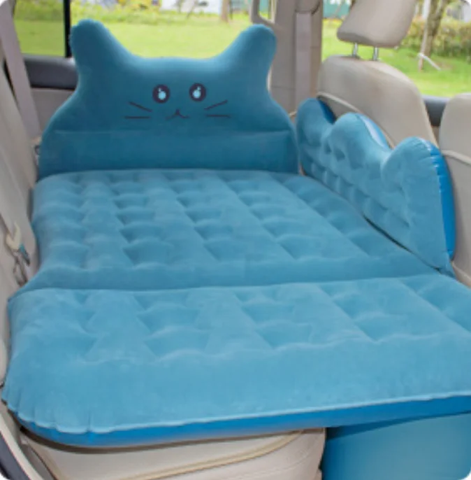 Cartoon Shape Inflatable Car Air Bed Air Mattress with Long Guardrail Board for Travel