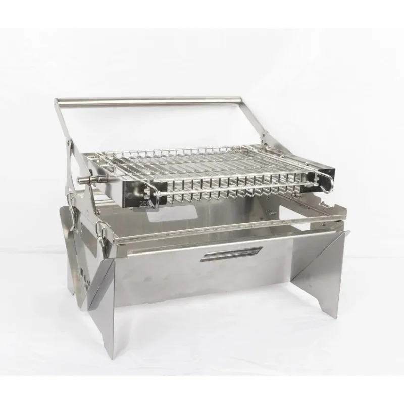 Stainless Steel Flip Grill BBQ Grill Portable Smoker for Home Kitchens Electronic for Baking Travel