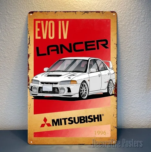 

lancer evo iv Car Metal Poster - Collectable Tin Sign Size:8x12inch-aluminum