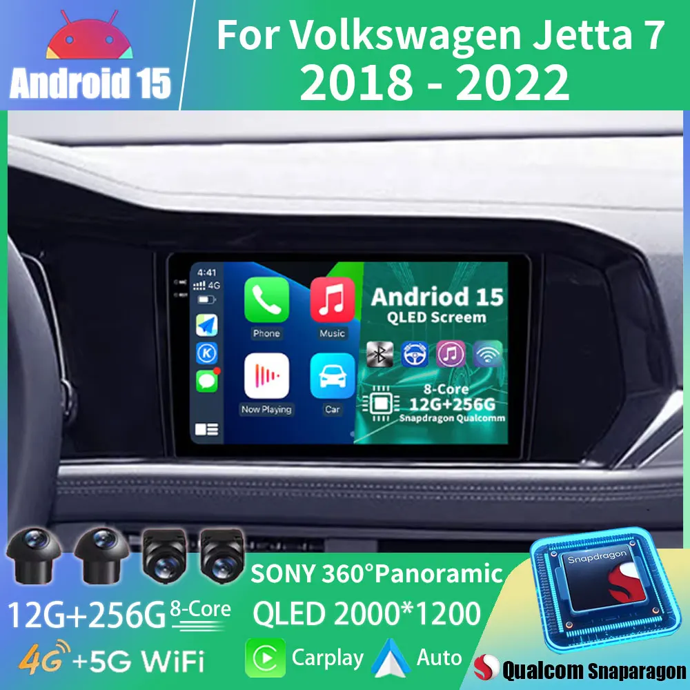 

Android 15 Car Radio For Volkswagen Jetta 7 2018 - 2022 Wireless Carplay Auto Stereo DSP BT Navi Head Unit GPS Multimedia Player