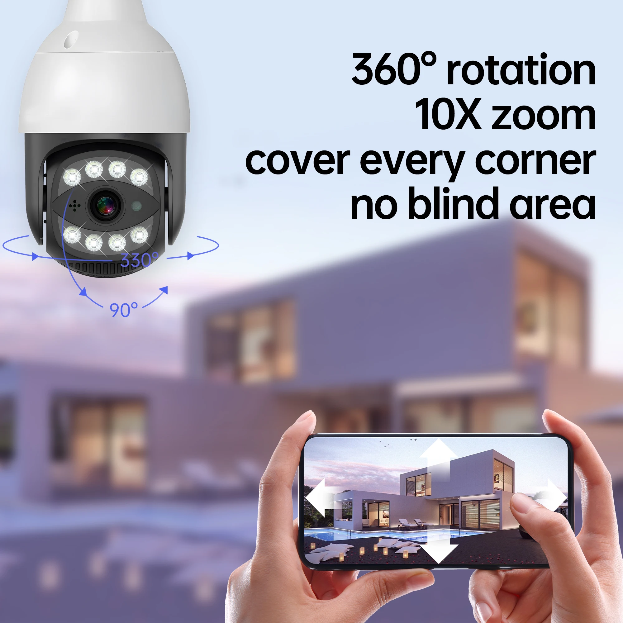 5mp 4G E27 Bulb Wifi Camera HD Night Vision Outdoor Waterproof Security Video Surveillance Supprt Two Way Audio Human Tracking