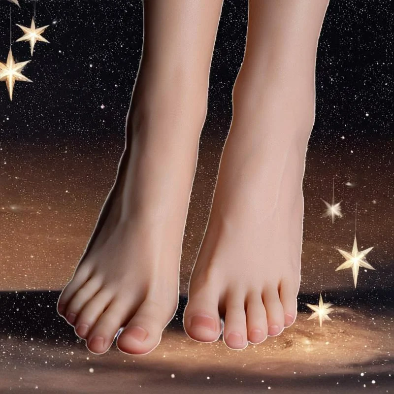 Large Size Female Simulation Foot Model Real Feet Reverse Mold for Nail Art Display Foot Fetish Props Jewelry Salon TG4101