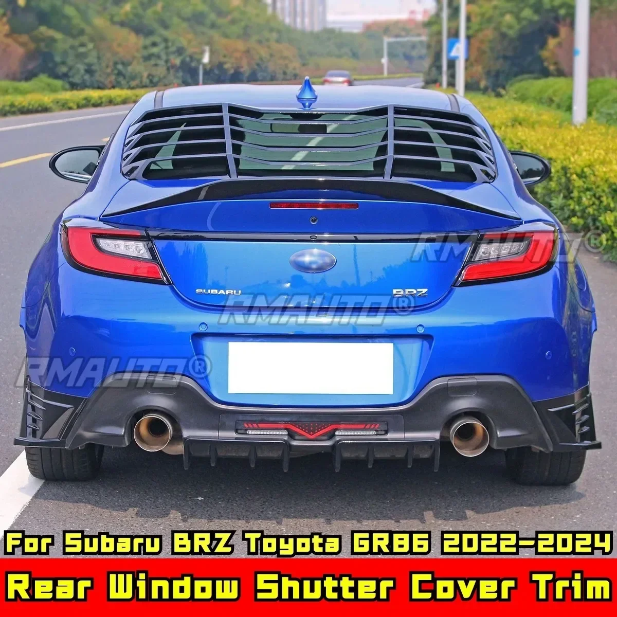 For Subaru BRZ Toyota GR86 2022-2024 Body Kit Rear Window Shutter Cover Trim Carbon Fiber Look Sport Style Car Accessories