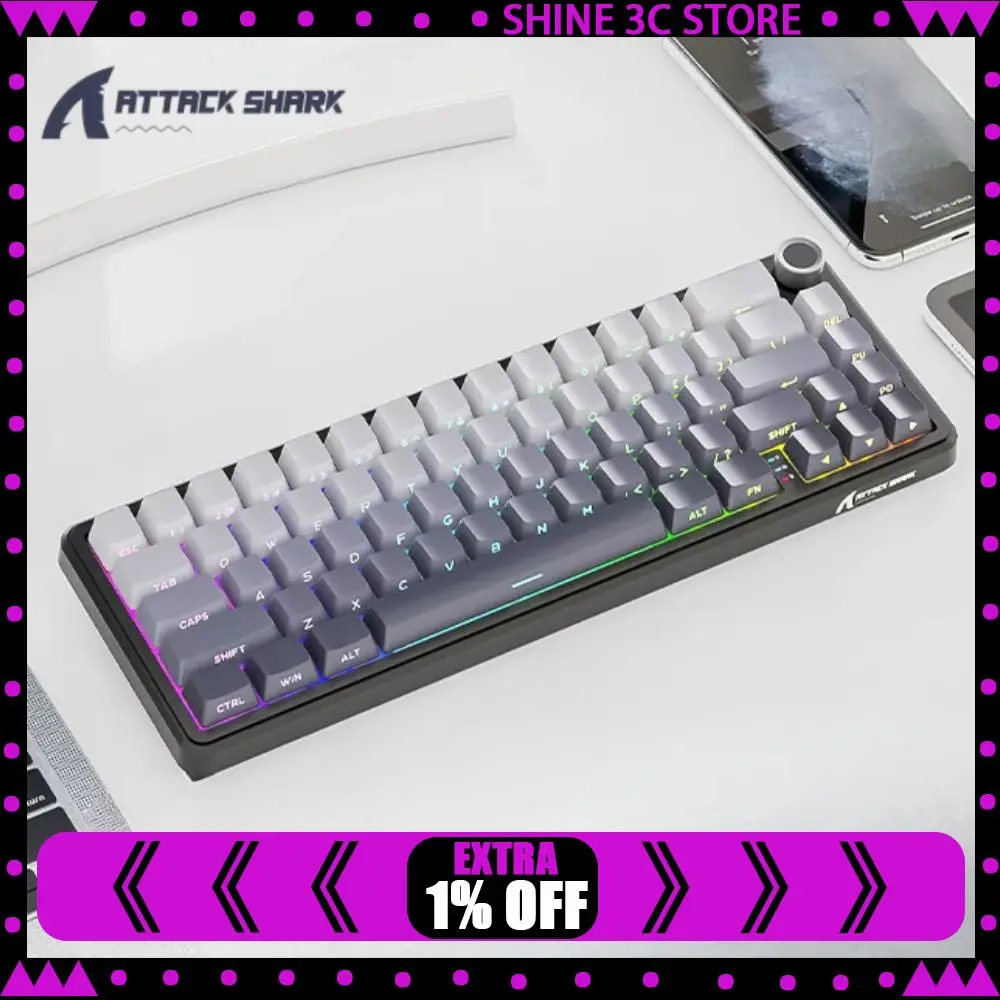 tastiera-meccanica-attack-shark-x66-tri-mode-wireless-con-manopola-retroilluminazione-rgb-tasti-pbt-stampati-lateralmente-tastiera-da-gaming