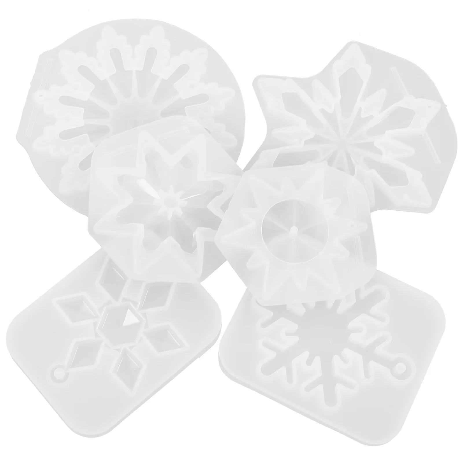

6 Pcs Snowflake Molds Silicone for Resin Crafts Christmas Decor Lanterns DIY Crystal Glue Epoxy Mold Reusable Flexible Pendant