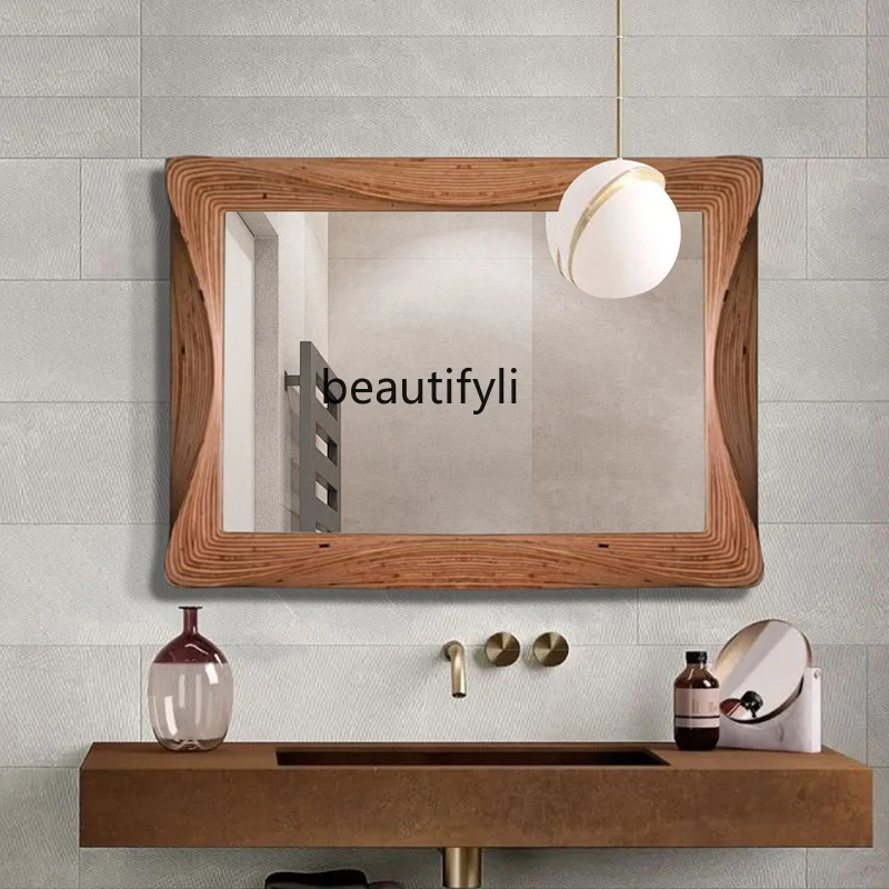

American retro vanity mirror wall hanging, bathroom mirror special-shaped vanity table, living room enigma mirror