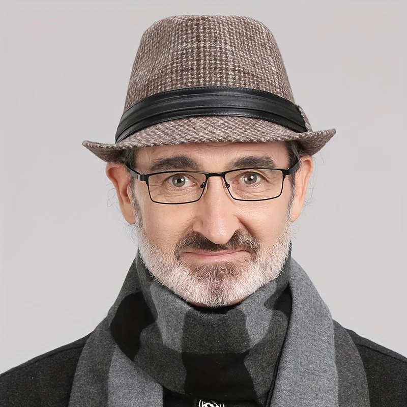 남성용 탑 모자, 가을 및 겨울 펠트 모자, 중년 및 노인 모자, 남성 영국 신사 모자, 용수철 및 가을 노인, 신제품