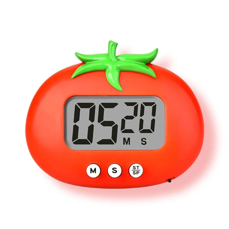 Large Display Timer Tomato Shaped Timer for Kitchen Cooking Exercise and Study Dropship