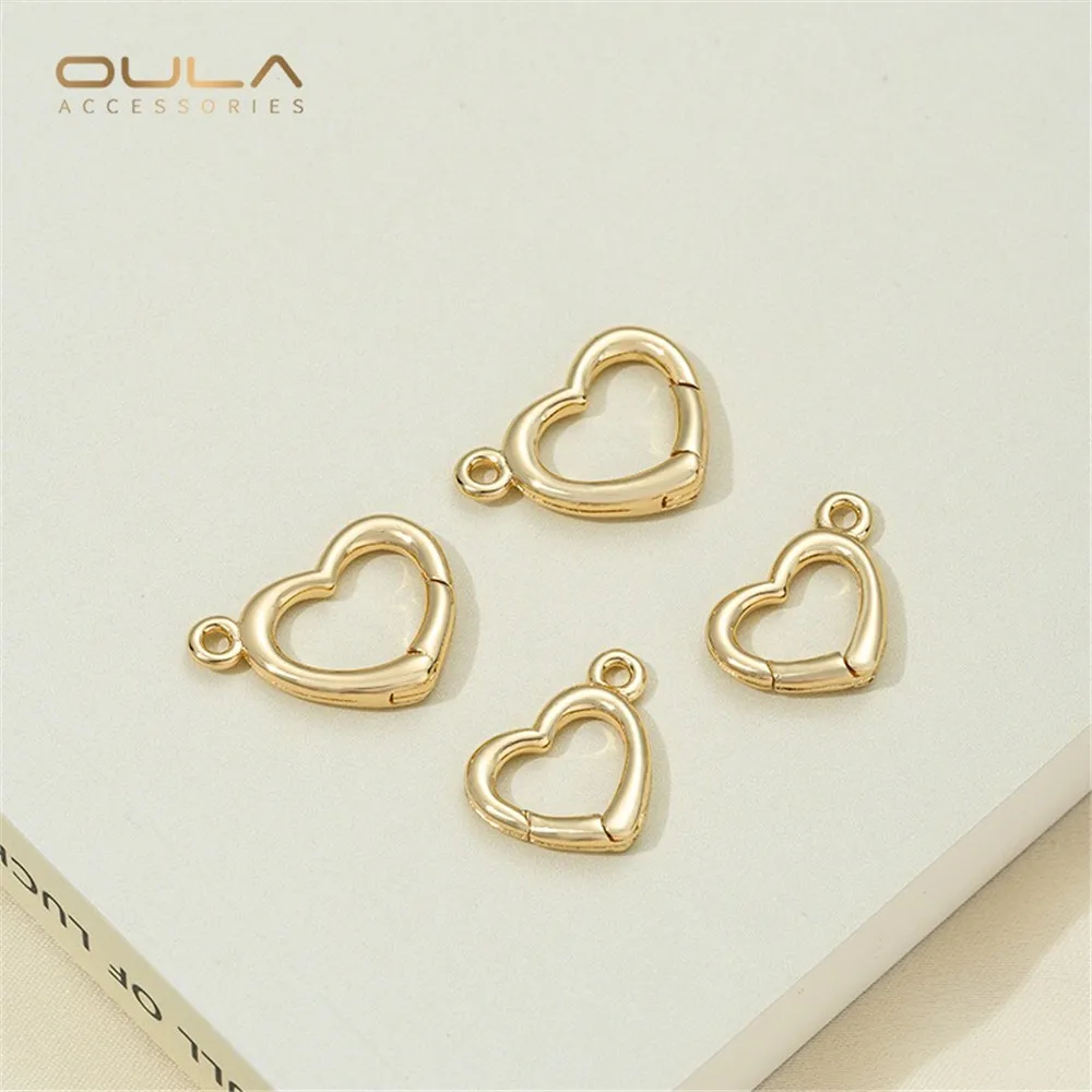 

14K Gold Color Heart-shaped Spring Buckle Irregular-shaped Lobster Buckle Diy Material Decoration Connection Finishing Accessori