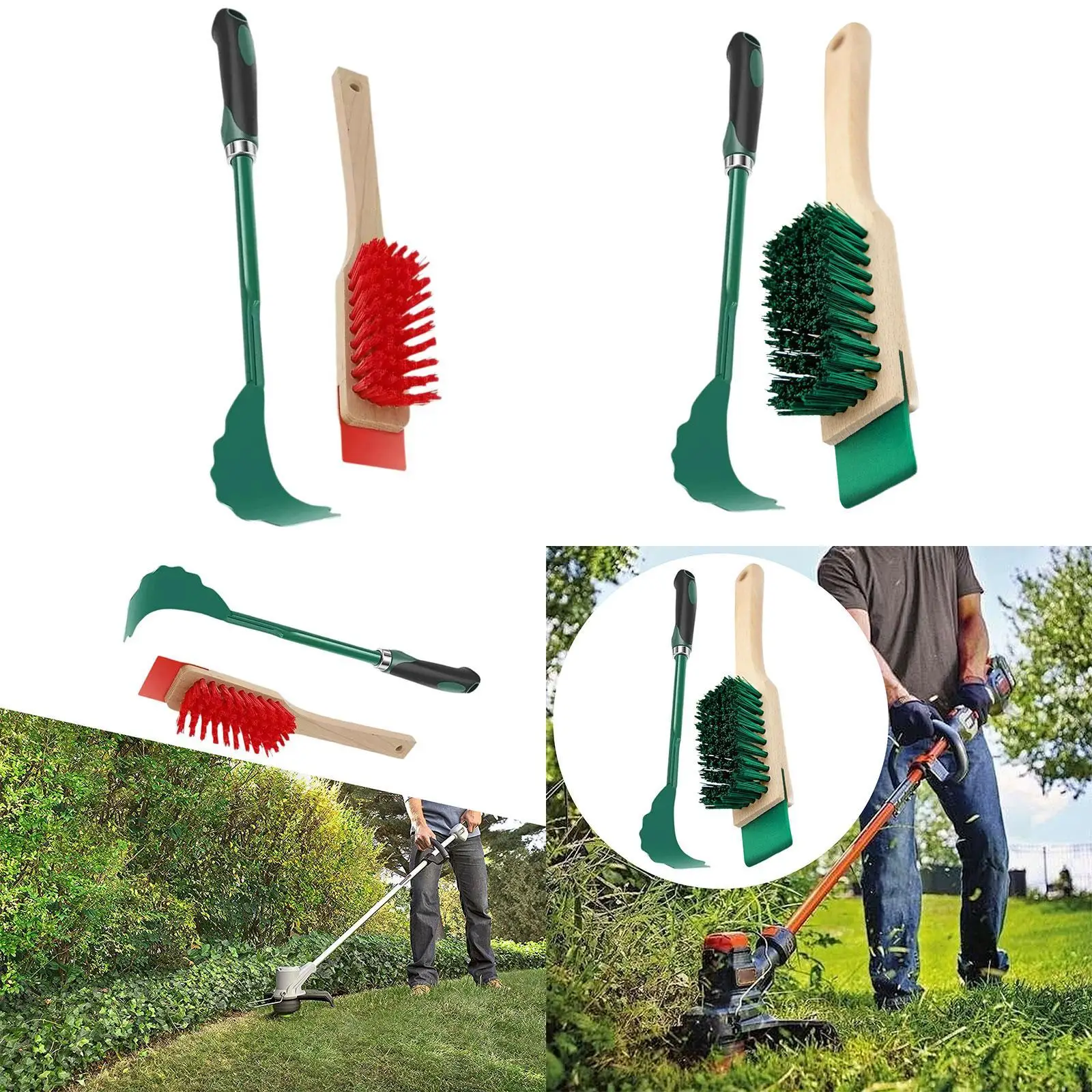 

Lawnmower Stiff Bristle Brush Portable Convenient Utility with Ergonomic Long Handle Professional Universal Mower Scraper Brush