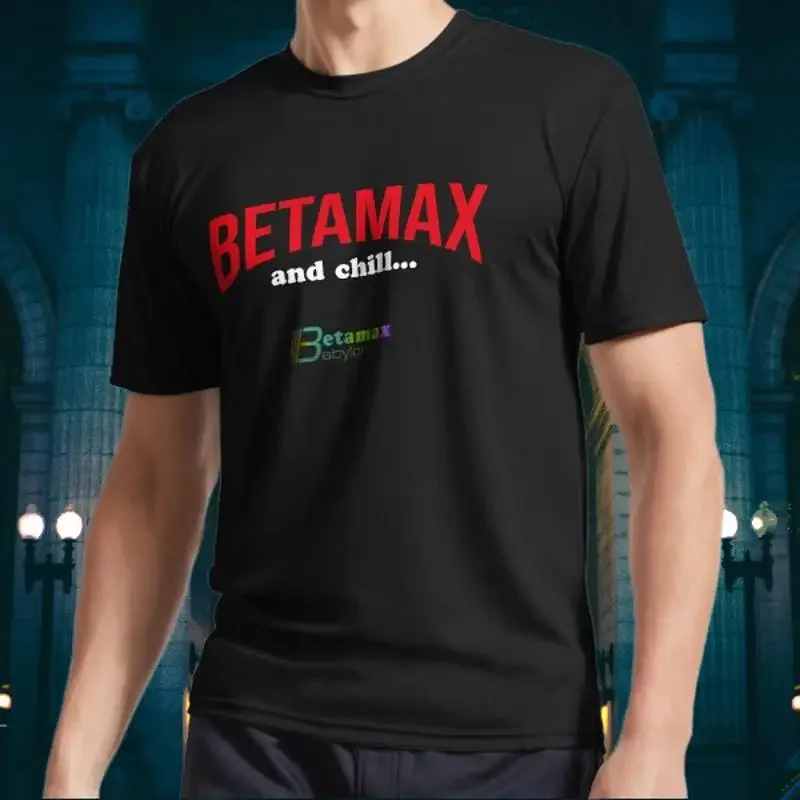 NEW Betamax and Chill Logo Long Sleeve T Shirt Funny Size S to 5XL