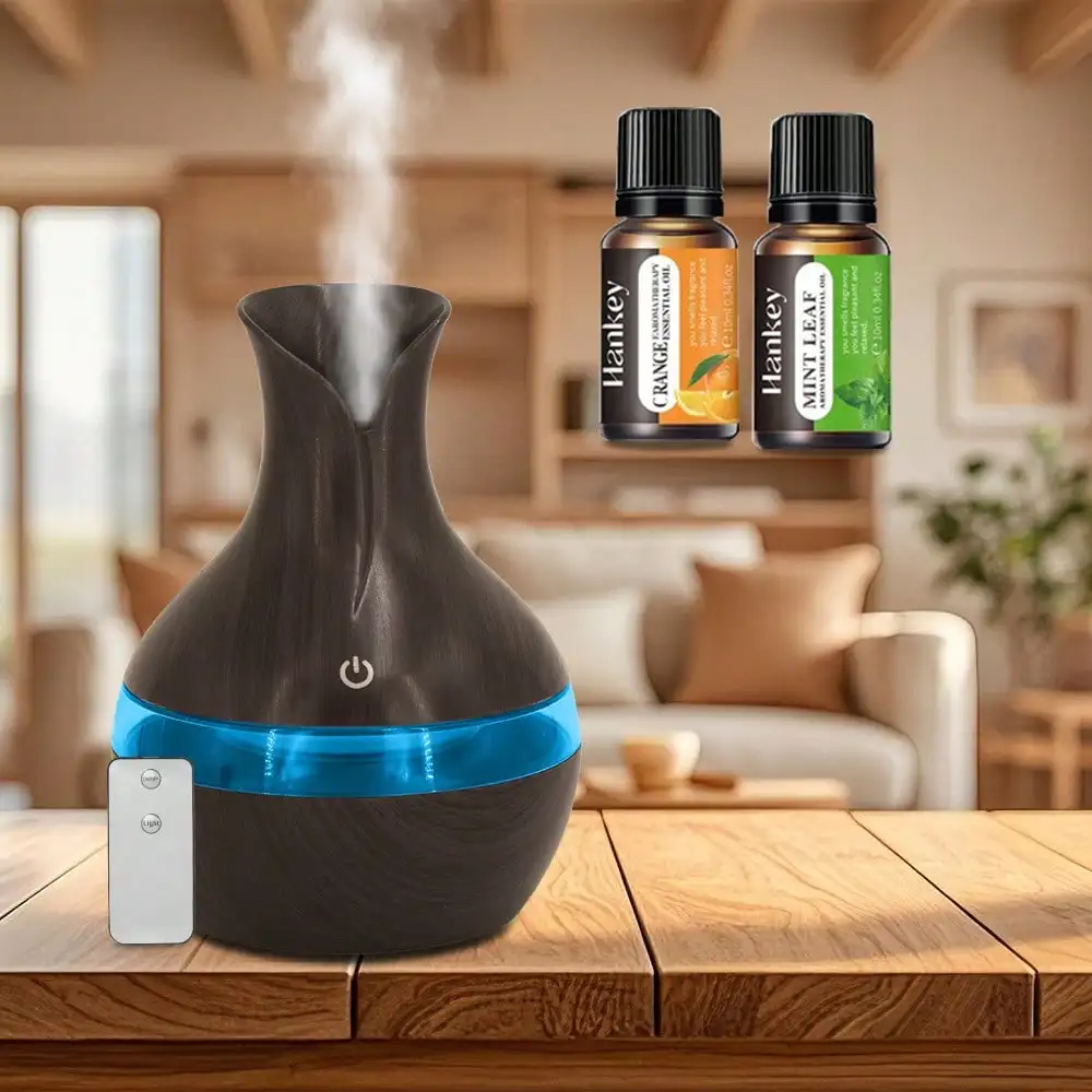 

Send 2 Oils,Remote Control Humidifier Diffuser 300ml, USB, Auto Shut-Off, Quiet With Night Light For Home.