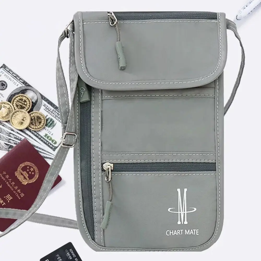 Portable Nylon RFID Passport ID Bag Waterproof Multi-Functional ID Credit Card Holder Neck Wallet Women