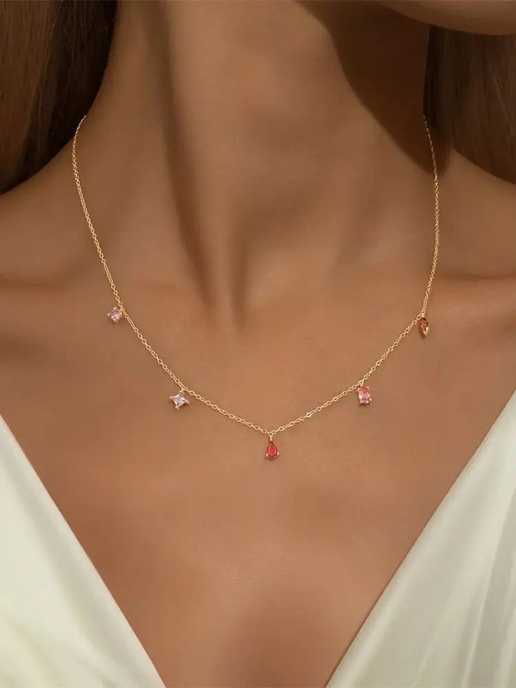 BOAKO 925 Sterling Silver Necklace Jewelry For Women 2020 Stars Moon Cadena Plata Zircon Choker Necklace Collier #8.5