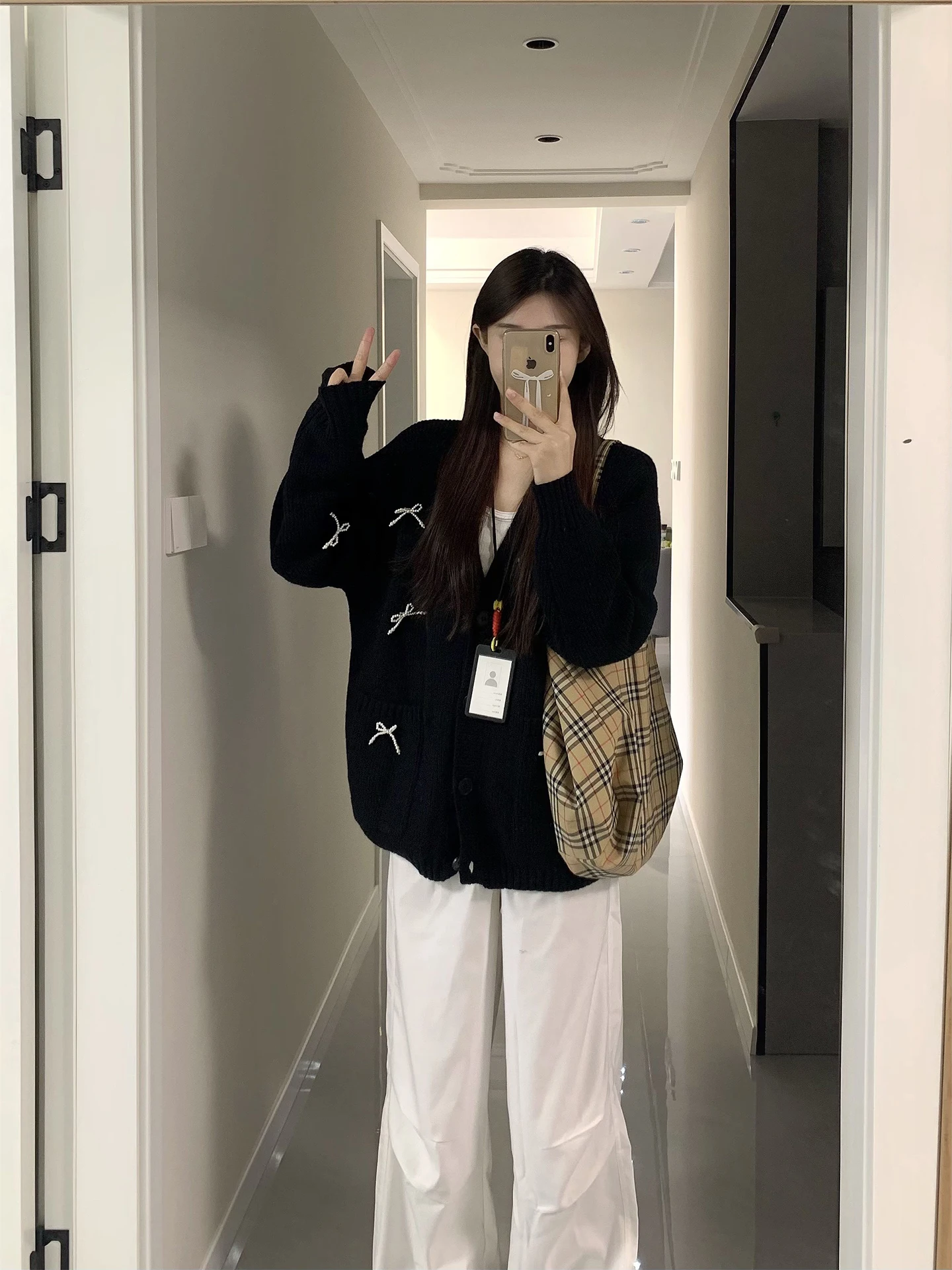 Chic Knitted Loose V-Ne Sweater And Wide Leg Pants Two-Piece Set for Women Autumn Winter Faion Comfortable Warm Outfit