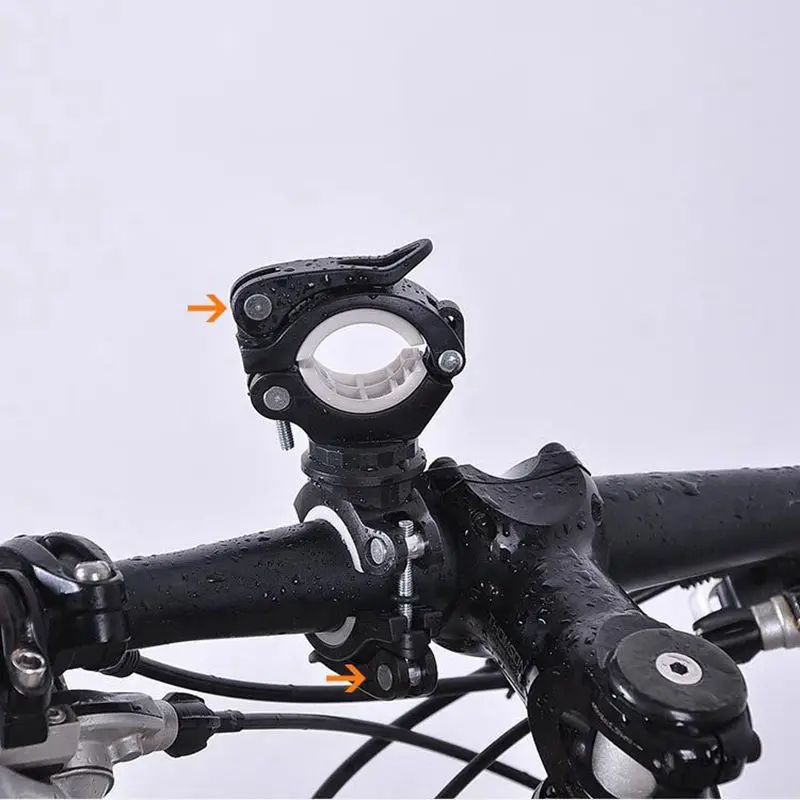 360 Degree Rotating Cycling Bike Light Double Holder LED Front Flashlight Lamp Pump Handlebar Mount Holder Bicycle Accessorie