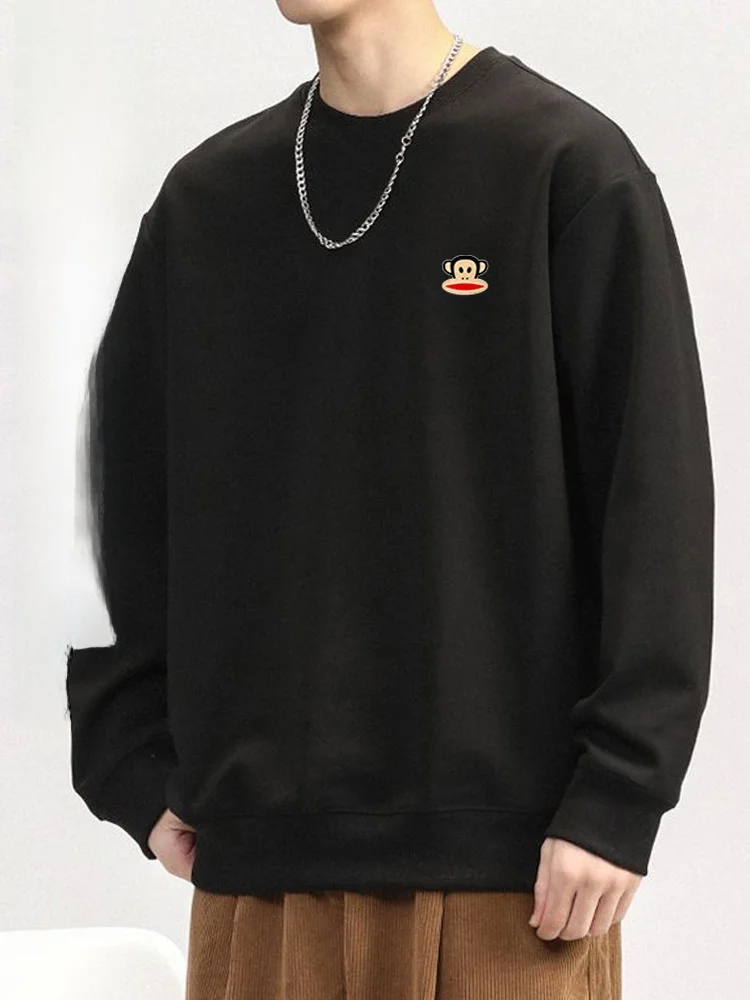 

Толстовка Paul Frank из утолщенного бархата с круглым вырезом, зимняя, свободного кроя, теплая, модная верхняя одежда, удобная, стильная, уличная мода