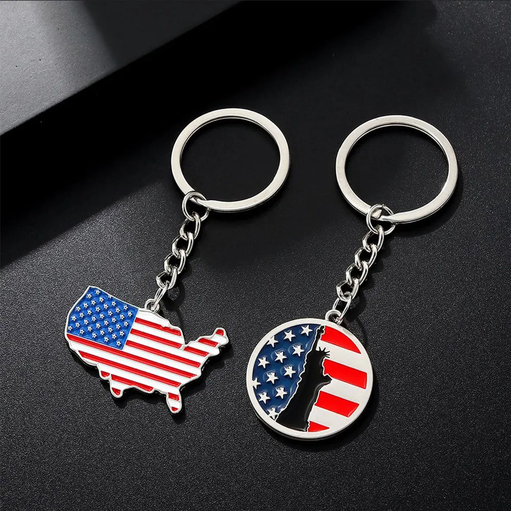 

1Pc Trump Key Chain English Letters Red White Blue Flag Key Chain Car Bag Pendant Friends Couple Boutique Decorative Gift