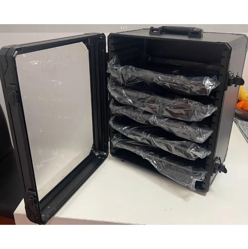 Large Capacity Black Transparent Model Display Storage Box, Portable Toolbox Model, Dustproof Display Storage Box